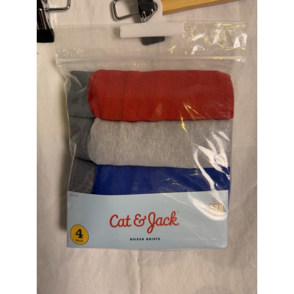 Cat & Jack Boys Underwear 4 Pack Boxer Briefs Youth Size Large (12/14) - NEW